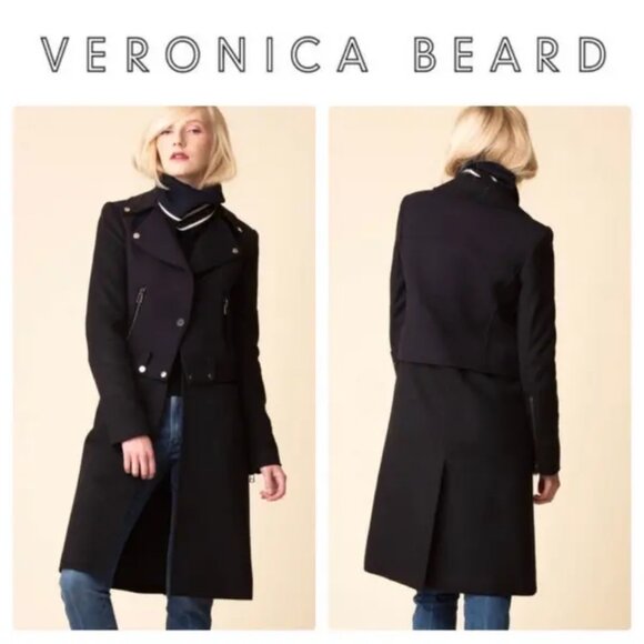 Womens Veronica Beard Alcott Vest Black Cashmere Virgin Wool Blend Coat 6